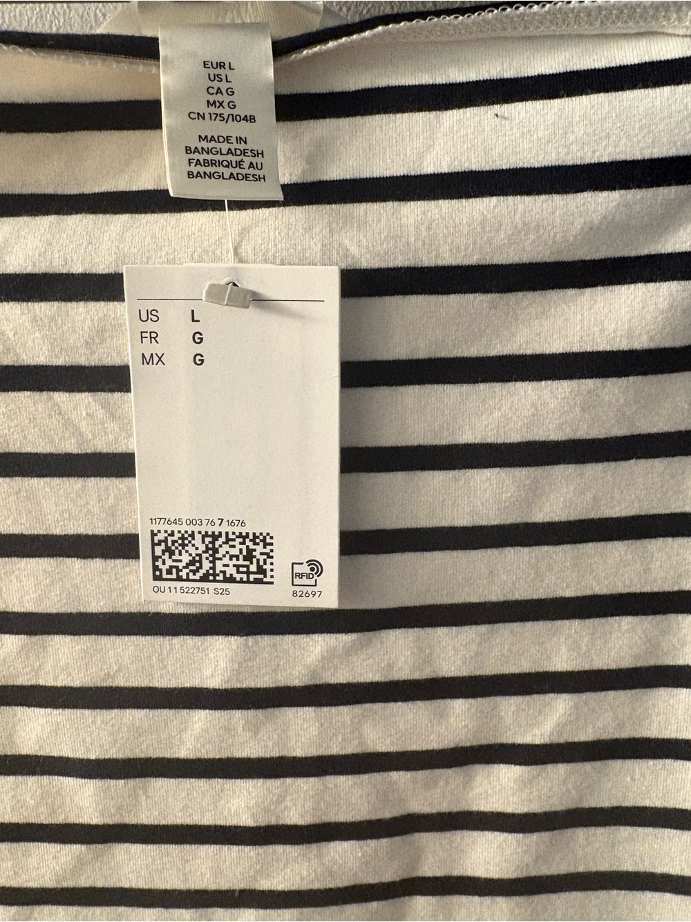 H&M Strapless Navy and White Striped Dress